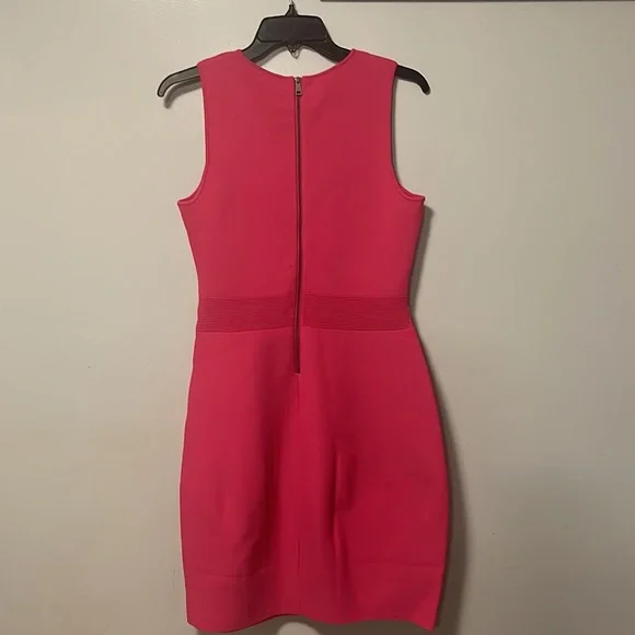 strapless open back dress Fuchsia Flounce Hem Long Sleeve Knitted Mini Dress | Loisss main image 1